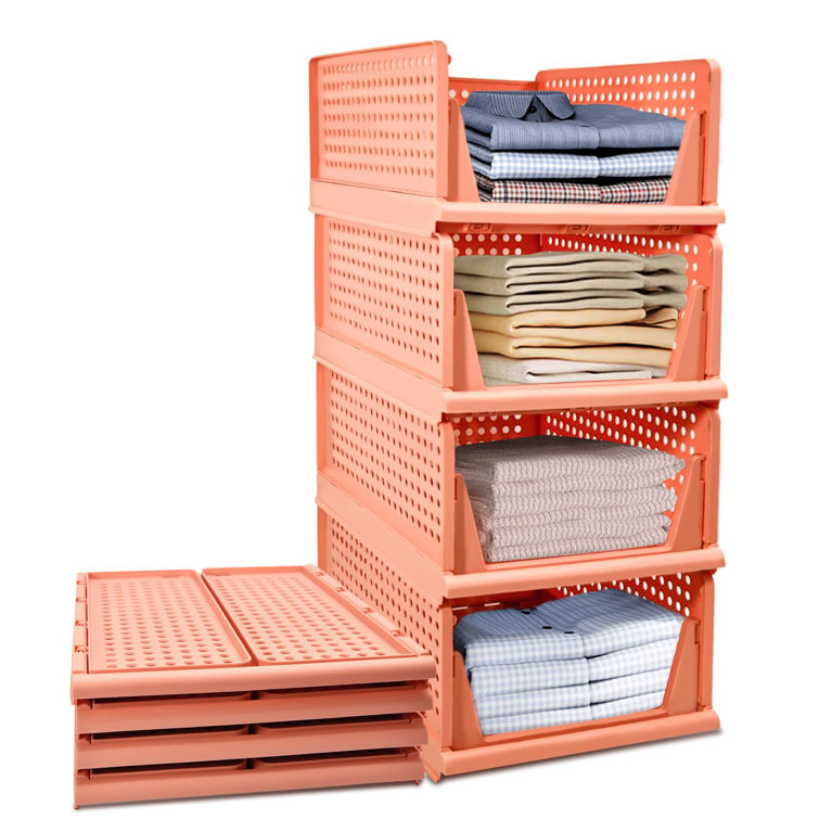 Draper Stackable Foldable Wardrobe Storage Box Organiser 3 Set